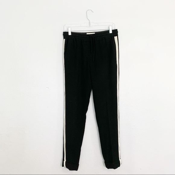 A.L.C. Tuxedo Stripe PULL ON CREPE TRACK PANTS - Picture 2 of 8